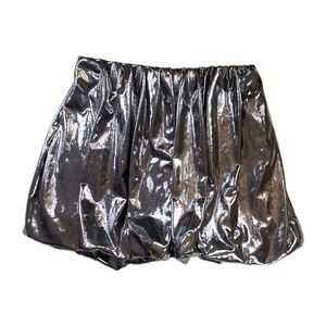 Vintage Y2K Sz S Bubble Skirt Womer Silver Foil Cyber Punk Futuristic WEAREVER